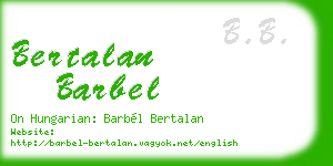 bertalan barbel business card