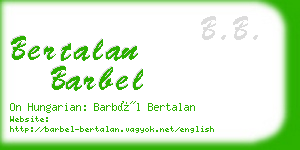 bertalan barbel business card